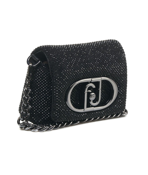 Borsa mini 'La Puffy' con strass #nero