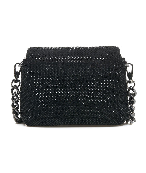 Borsa mini 'La Puffy' con strass #nero