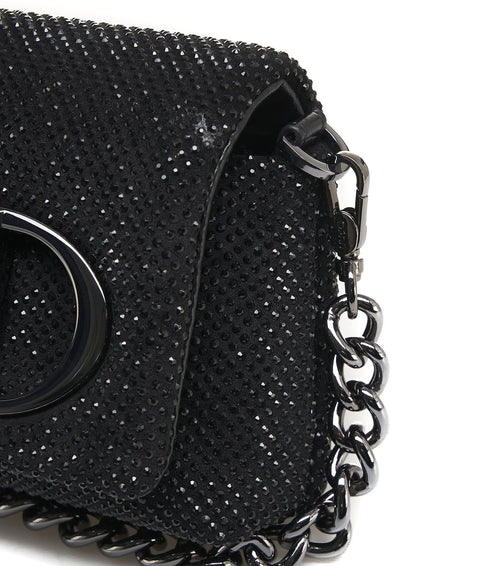 Borsa mini 'La Puffy' con strass #nero