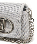 Borsa mini 'La Puffy' con strass #argento