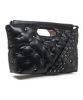 Shopper lucido con borchie #nero