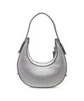 Mini borsa a spalla con strass #argento