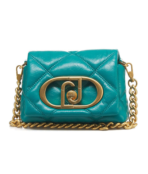 Mini bag “LaPuffy” in matelasse #blu