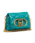 Mini bag “LaPuffy” in matelasse #blu