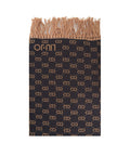 Stola jacquard con logo #nero