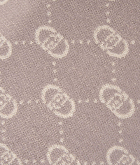 Stola jacquard con logo #grigio