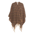 Poncho con monogramma #marrone