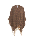 Poncho con monogramma #marrone