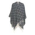 Poncho con monogramma #grigio