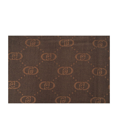 Stola con logo jacquard #marrone