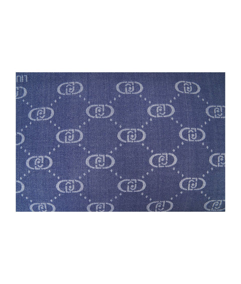 Stola con logo jacquard #blu