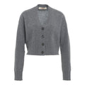 Cardigan cropped in maglia #grigio