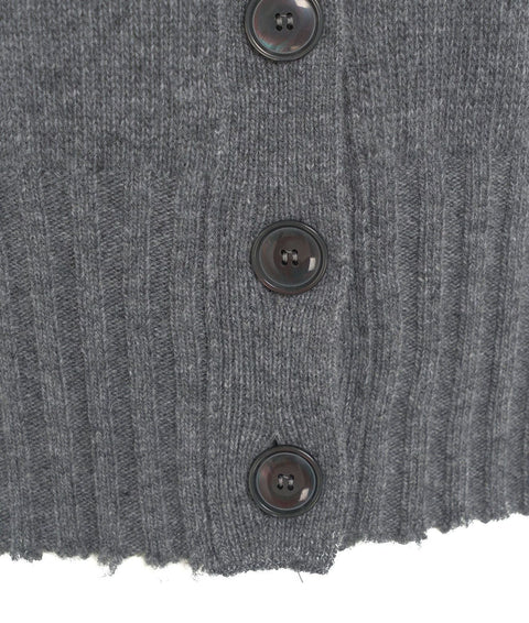 Cardigan cropped in maglia #grigio