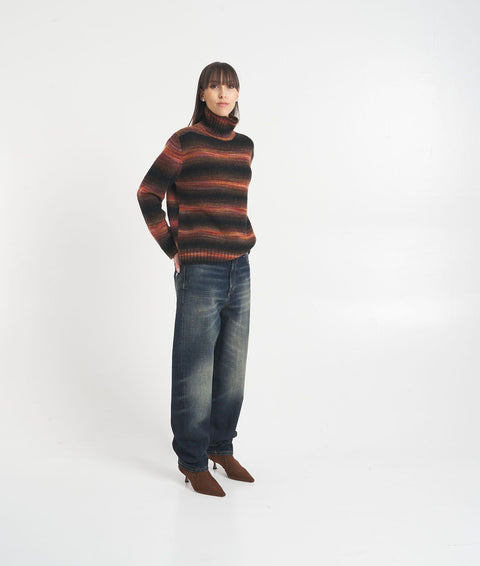 Maglione dolcevita in misto alpaca #multicolore