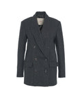 Blazer doppiopetto in misto lana #grigio