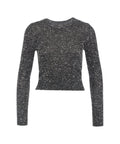 Top a maniche lunghe con paillettes #nero