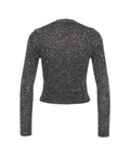 Top a maniche lunghe con paillettes #nero