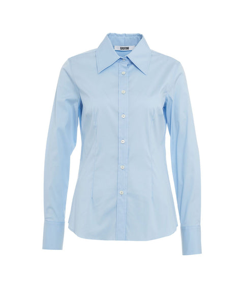 Camicia in misto cotone #blu