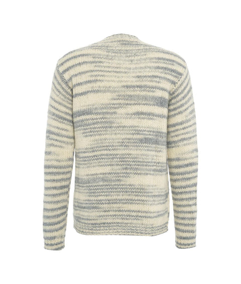 Maglione a righe in maglia grossa #grigio