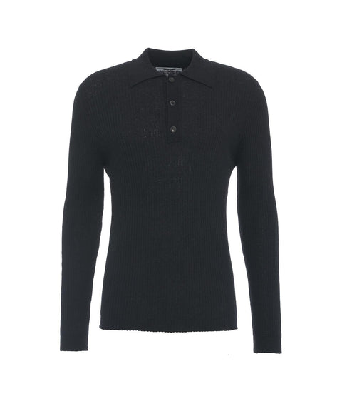 Polo in misto alpaca #nero