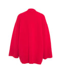 Cardigan oversize in merino #rosso