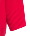 Cardigan oversize in merino #rosso