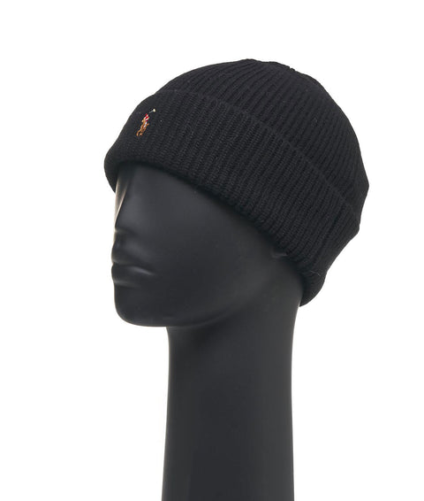 Cappello in maglia con logo #nero