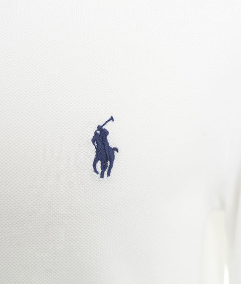 Polo a manica lunga con ricamo #bianco