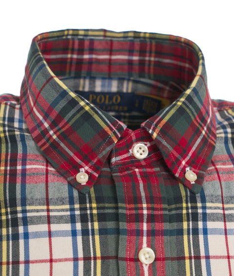 Camicia con stampa a quadri #rosso