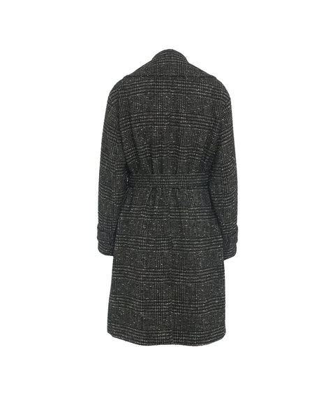 Cappotto doppiopetto in tweed #nero