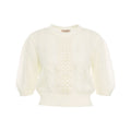 Maglia in misto mohair con pizzo #bianco