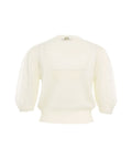 Maglia in misto mohair con pizzo #bianco