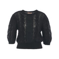 Maglia in misto mohair con pizzo #nero