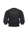 Maglia in misto mohair con pizzo #nero