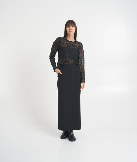 Maglia in pizzo #nero