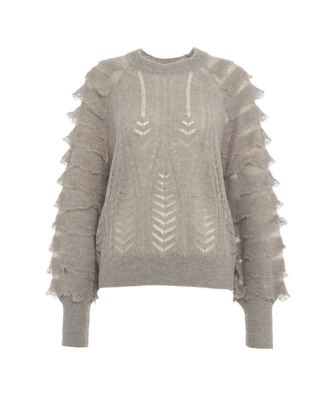 Maglia con rouches #grigio