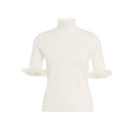 Maglia con applique di piume #bianco