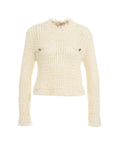 Pullover in maglia aperta con glitter #bianco