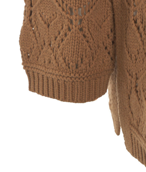 Cardigan con paillettes #marrone