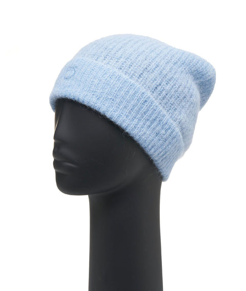 Berretto  a maglia in misto lana d'alpaca #blu