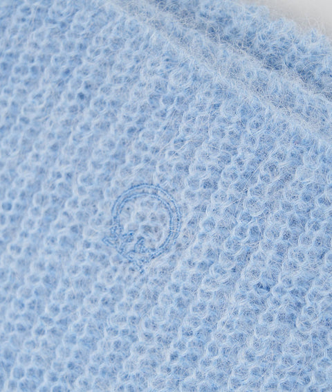 Sciarpa in misto alpaca lavorata a maglia #blu