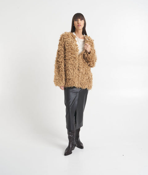 Cappotto in faux pelliccia 'Filante' #marrone