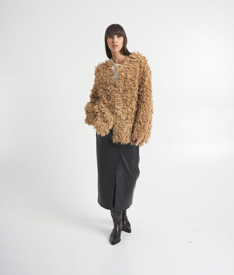 Cappotto in faux pelliccia 'Filante' #marrone