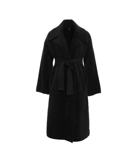 Cappotto "Uvaggio" con cintura in vita #nero