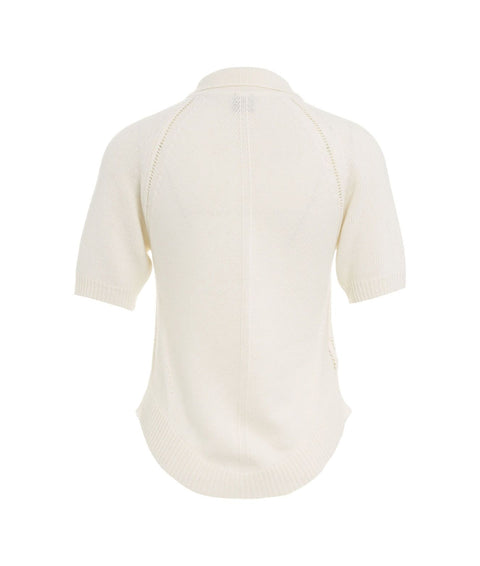 Polo in maglia #bianco