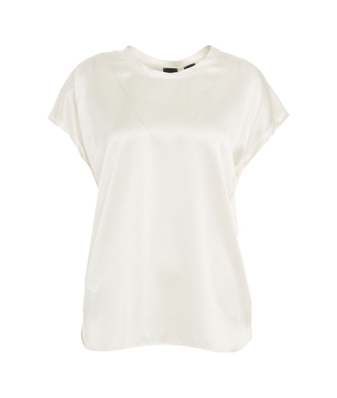 T-shirt in seta 'Farida' #bianco