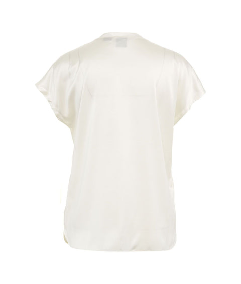 T-shirt in seta 'Farida' #bianco