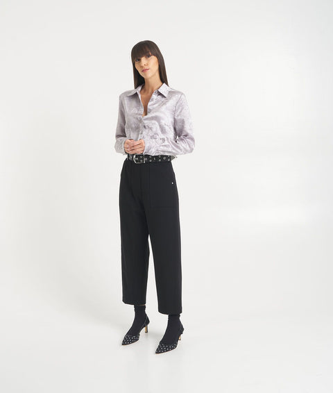 Pantaloni cropped casual #nero