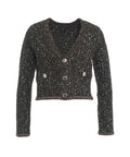 Cropped bouclè cardigan #marrone