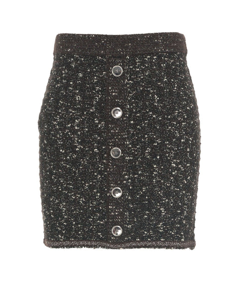 Mini gonna boucle con pailettes #marrone